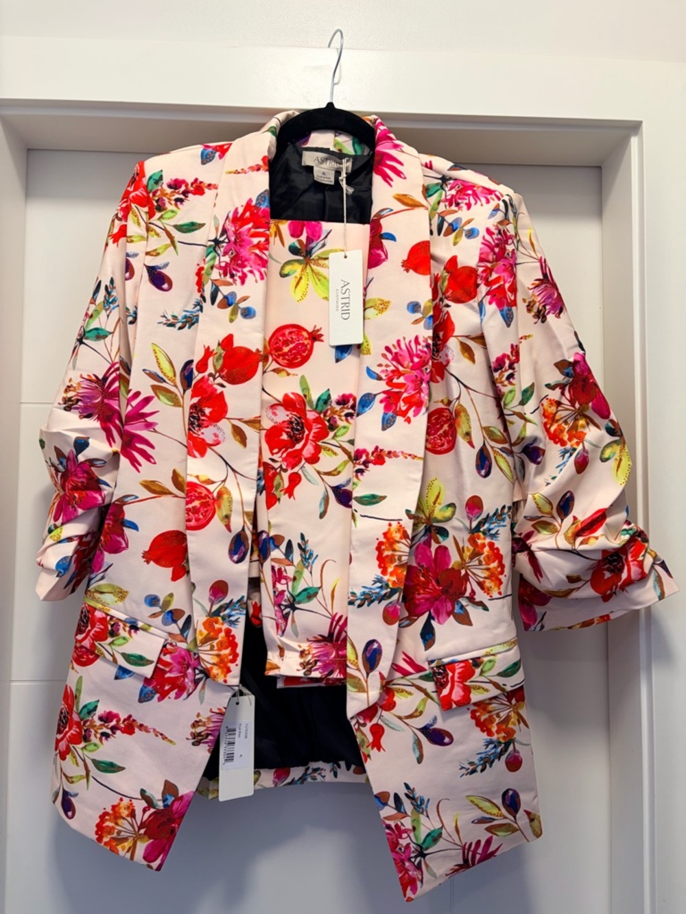 XL Astrid Pink Floral Blazer Jacket with Pants